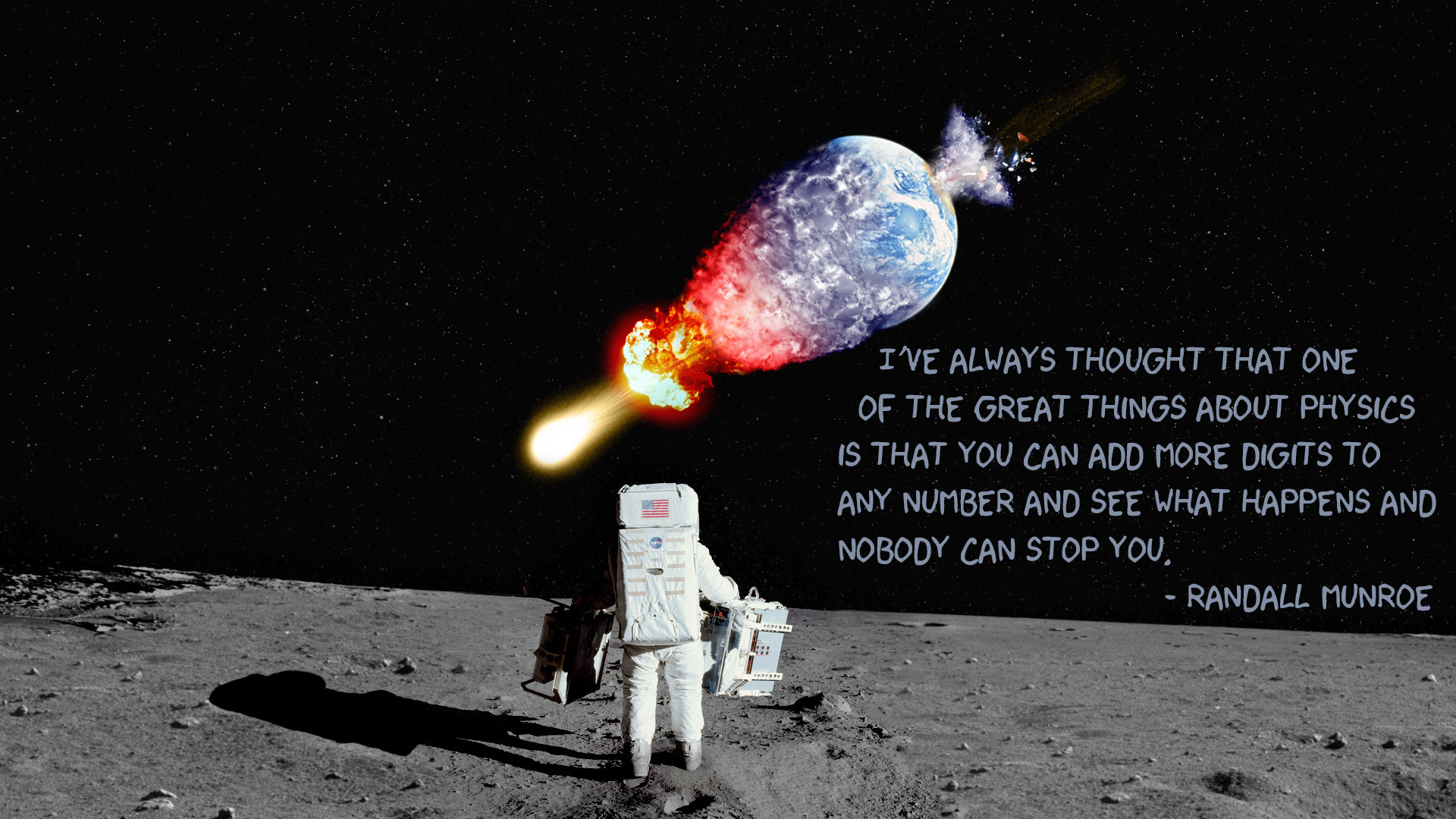 randall, Munroe, Astronaut, Earth, Asteroid, Comet, Explosion, Physics, Digit Wallpaper