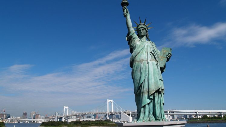 statue, Of, Liberty, Statue, New, York, Bridge HD Wallpaper Desktop Background