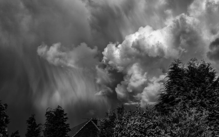 clouds, B w, Sky, Storm, Rain, Bokeh HD Wallpaper Desktop Background
