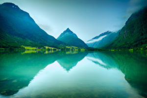 lake, Mountains, Reflection