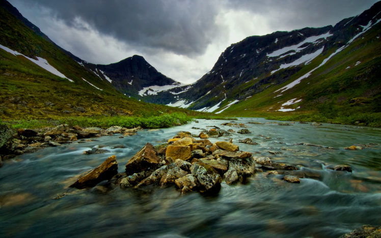 mountains, Landscape, Rocks, Stones, River HD Wallpaper Desktop Background