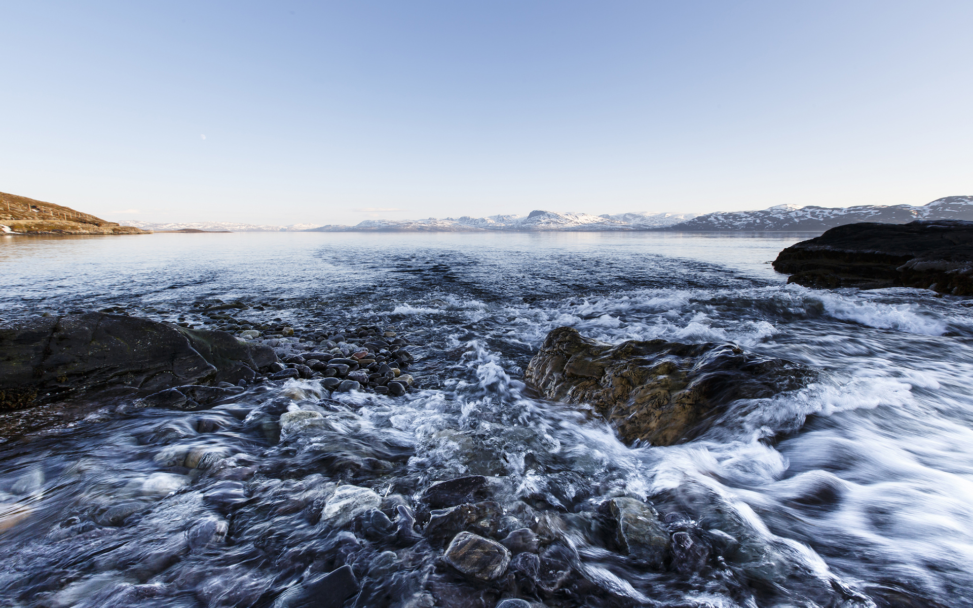 ocean, Rocks, Stones, Landscape, Ice, Winter Wallpaper