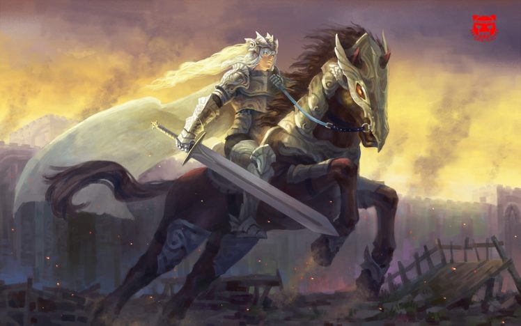 warriors, Horses, Swords, Armor, Fantasy, Warrior, Sword HD Wallpaper Desktop Background