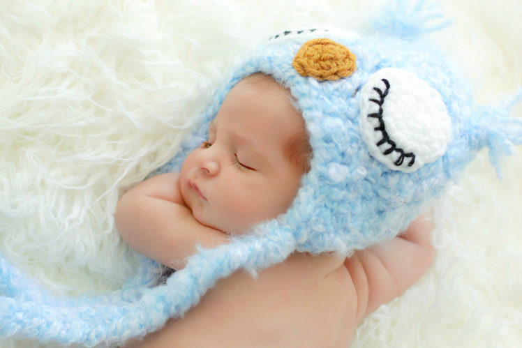 blue, Baby, Hat, Owl, Sleeping, Cute, Child HD Wallpaper Desktop Background