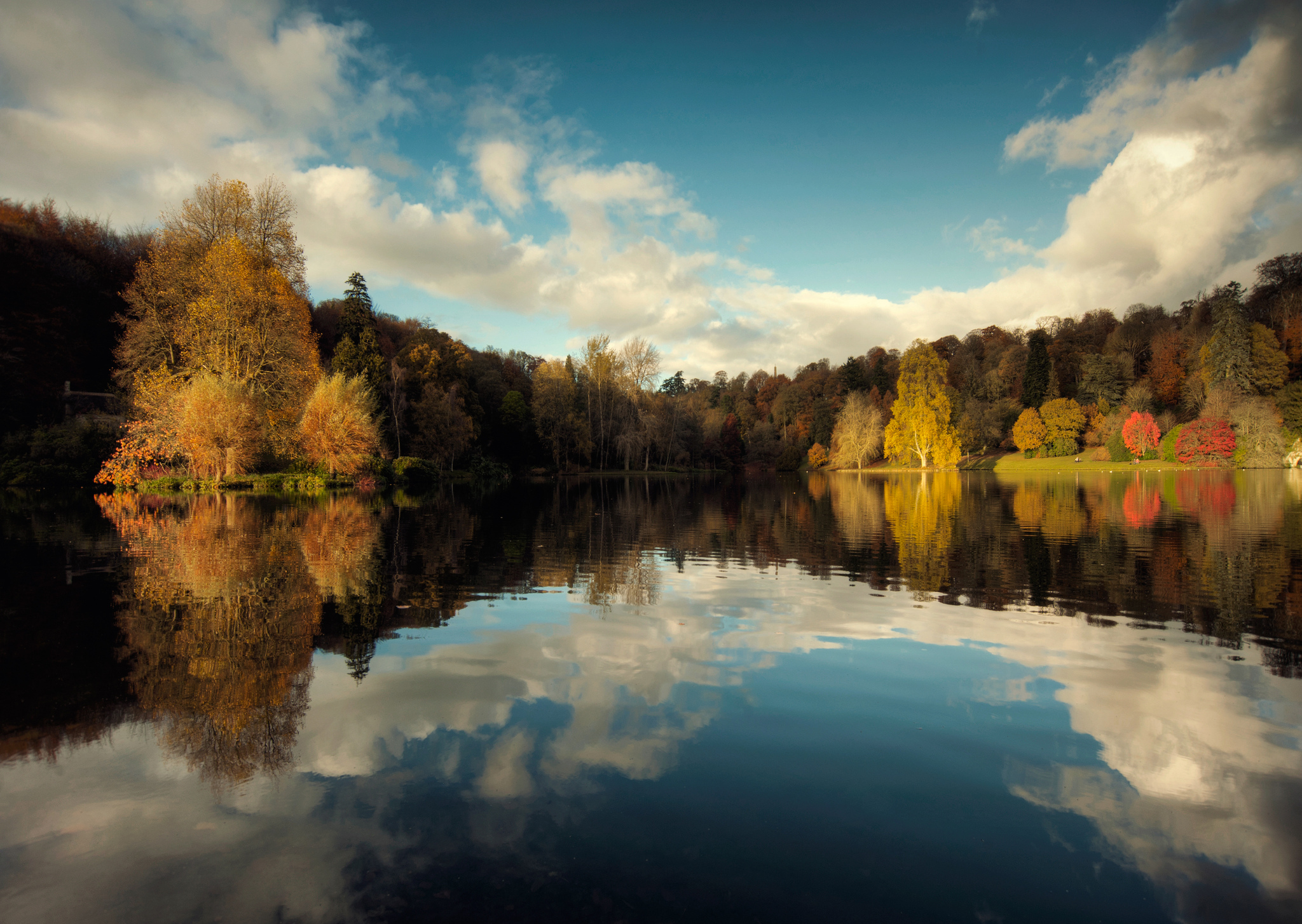 nature, Autumn, Lake, Sky, Trees, Reflection Wallpaper