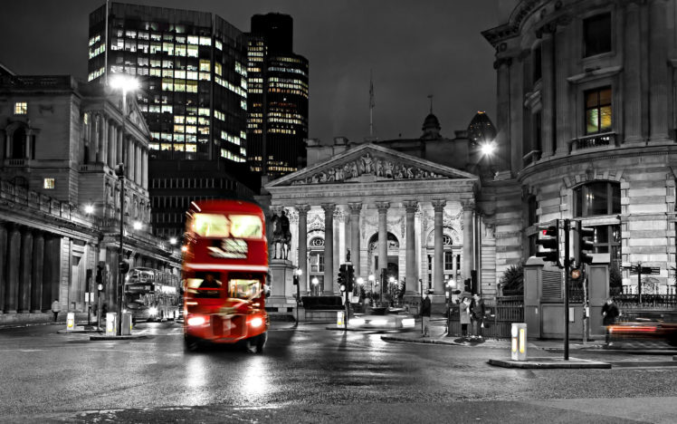 road, Blur, Night, Bus, England, London, Black, And, White, Street, City, Exposure, Timelapse HD Wallpaper Desktop Background