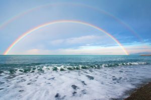 rainbow, Ocean, Sea