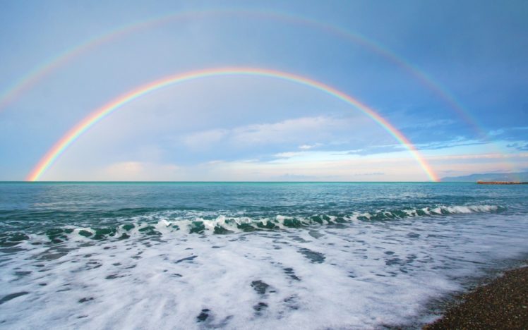 rainbow, Ocean, Sea HD Wallpaper Desktop Background
