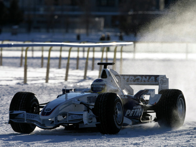 2007, Bmw, Sauber, F1 07, Formula, One, Formula 1, F 1, Race, Racing, Snow, Winter HD Wallpaper Desktop Background