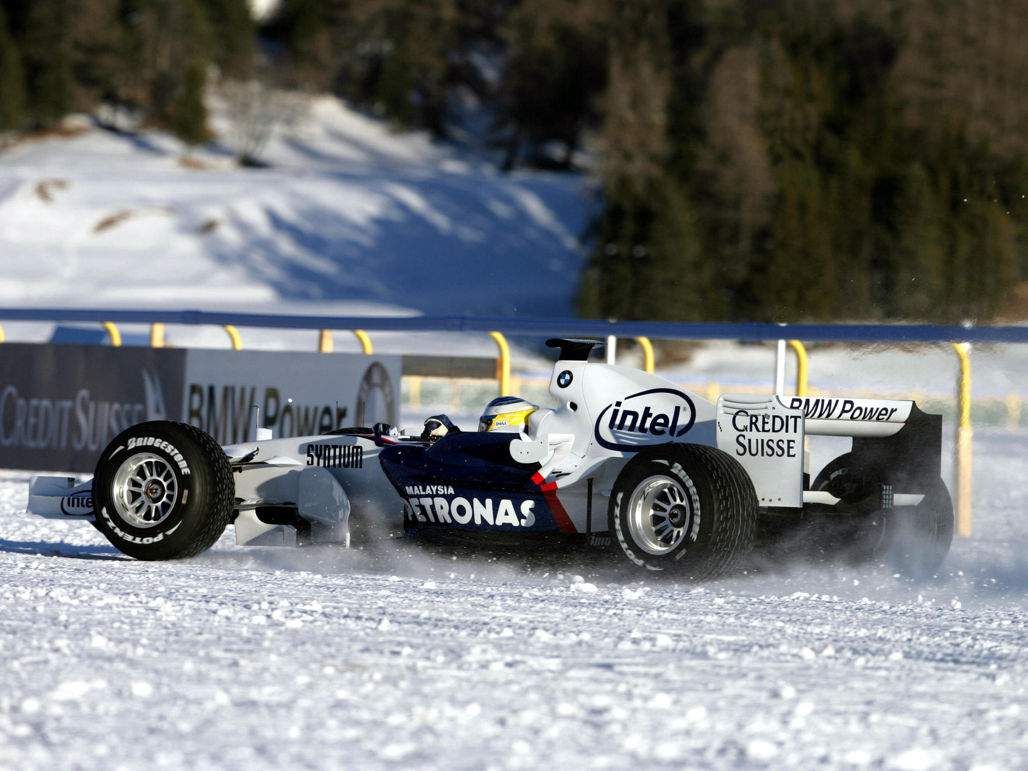 2007, Bmw, Sauber, F1 07, Formula, One, Formula 1, F 1, Race, Racing, Snow, Winter Wallpaper
