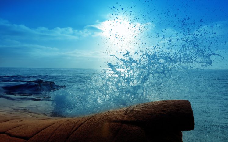 splash, Ocean, Water, Drops, Blue, Waves HD Wallpaper Desktop Background
