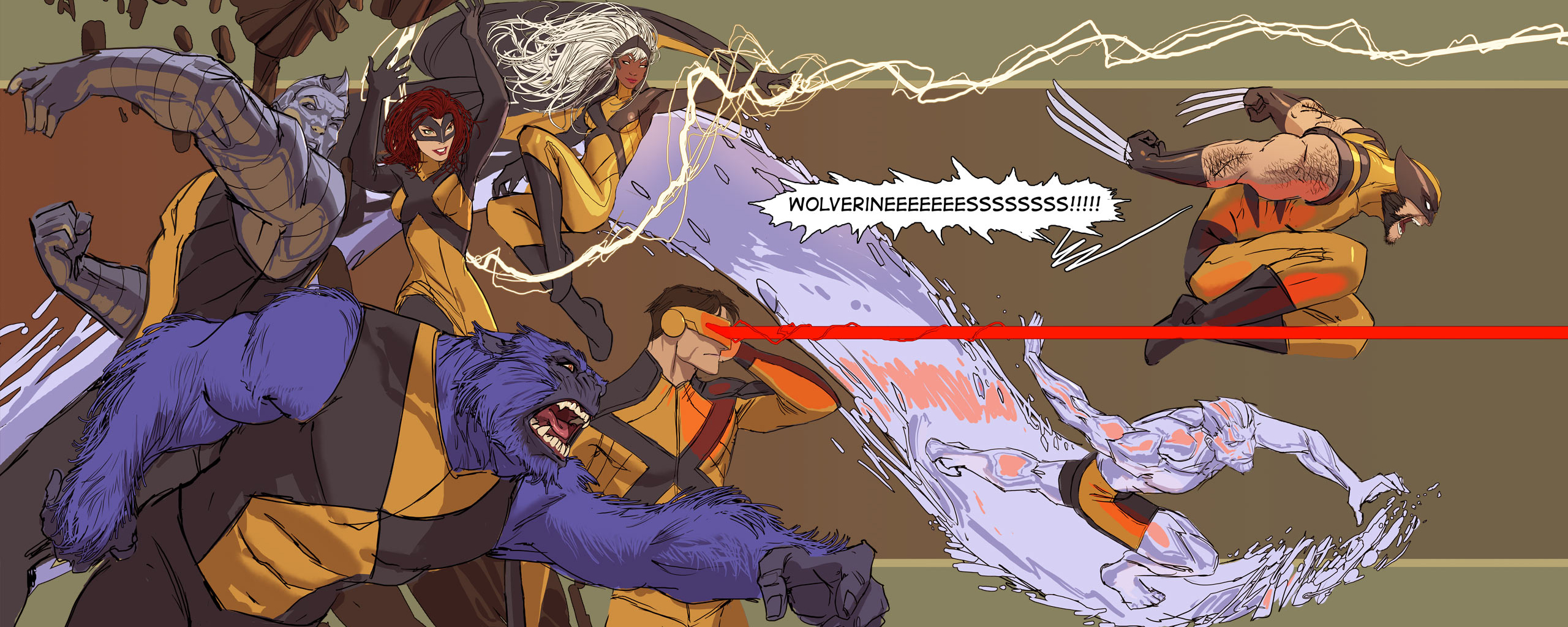 x men, Marvel, Wolverine, Beast, Cyclops, Storm Wallpaper