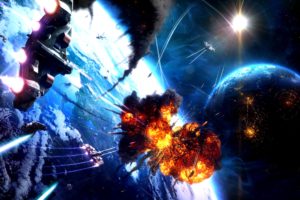 light, Outer, Space, Futuristic, Explosions, Planets, Spaceships, Digital, Art, Vehicles