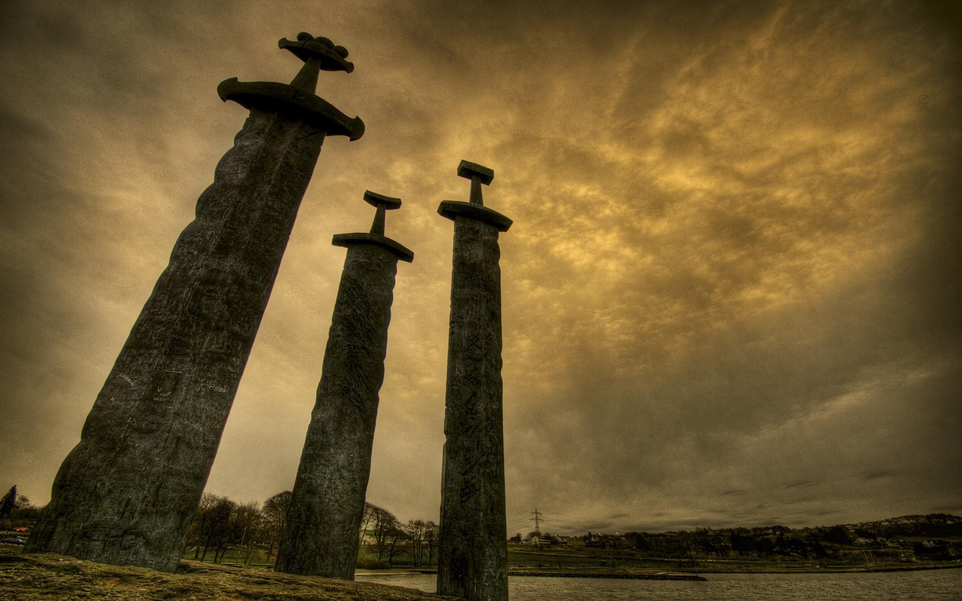 norway, Swords, Stavanger, Viking, Swords, Hafrsfjord, Sverd, I, Fjell Wallpaper