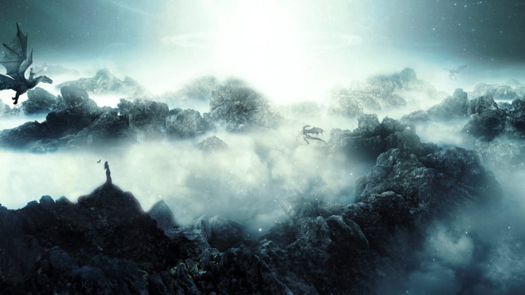 dragons, Mist, Fog, Dragon HD Wallpaper Desktop Background