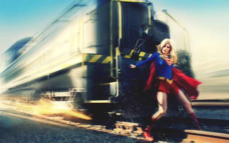 supergirl, Dc, Train, Blonde, Cosplay, Superhero HD Wallpaper Desktop Background