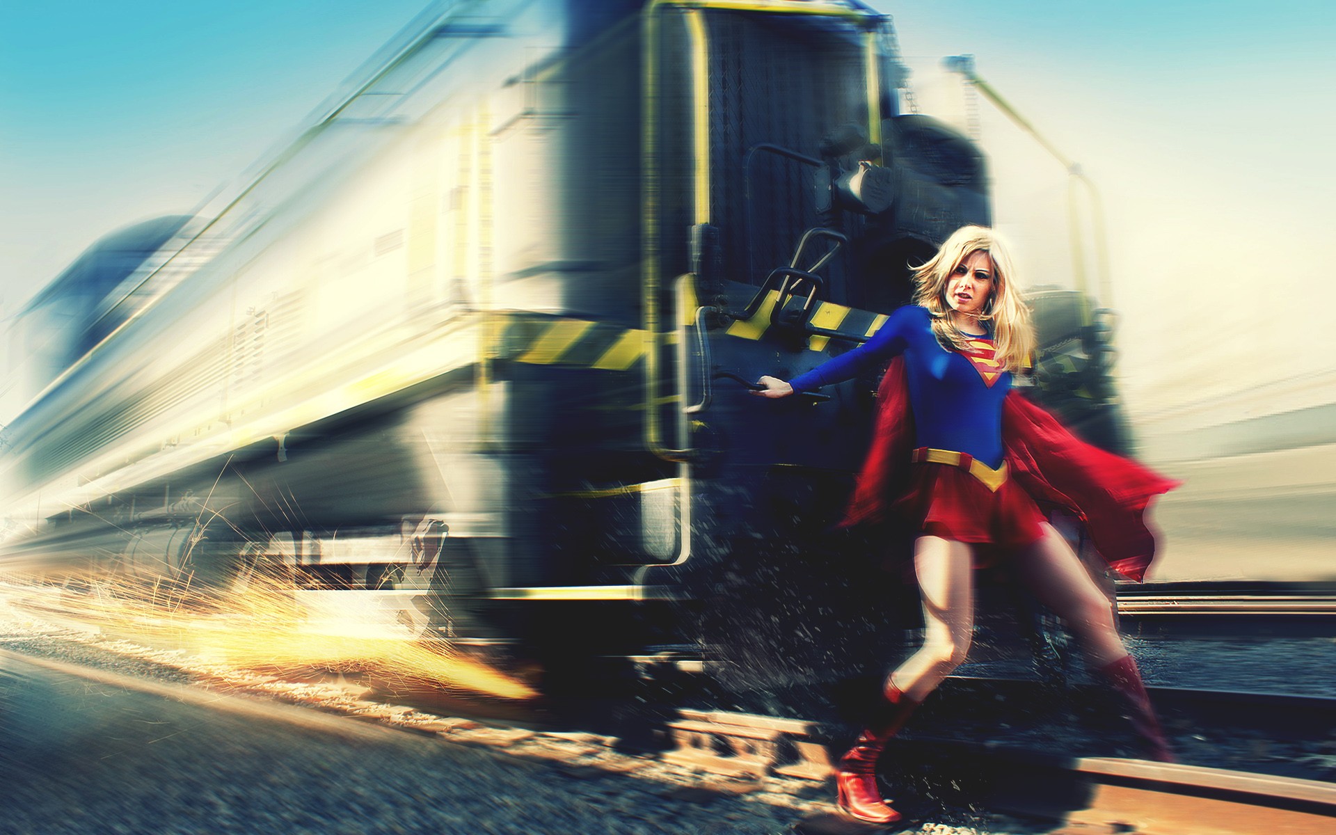 supergirl, Dc, Train, Blonde, Cosplay, Superhero Wallpaper