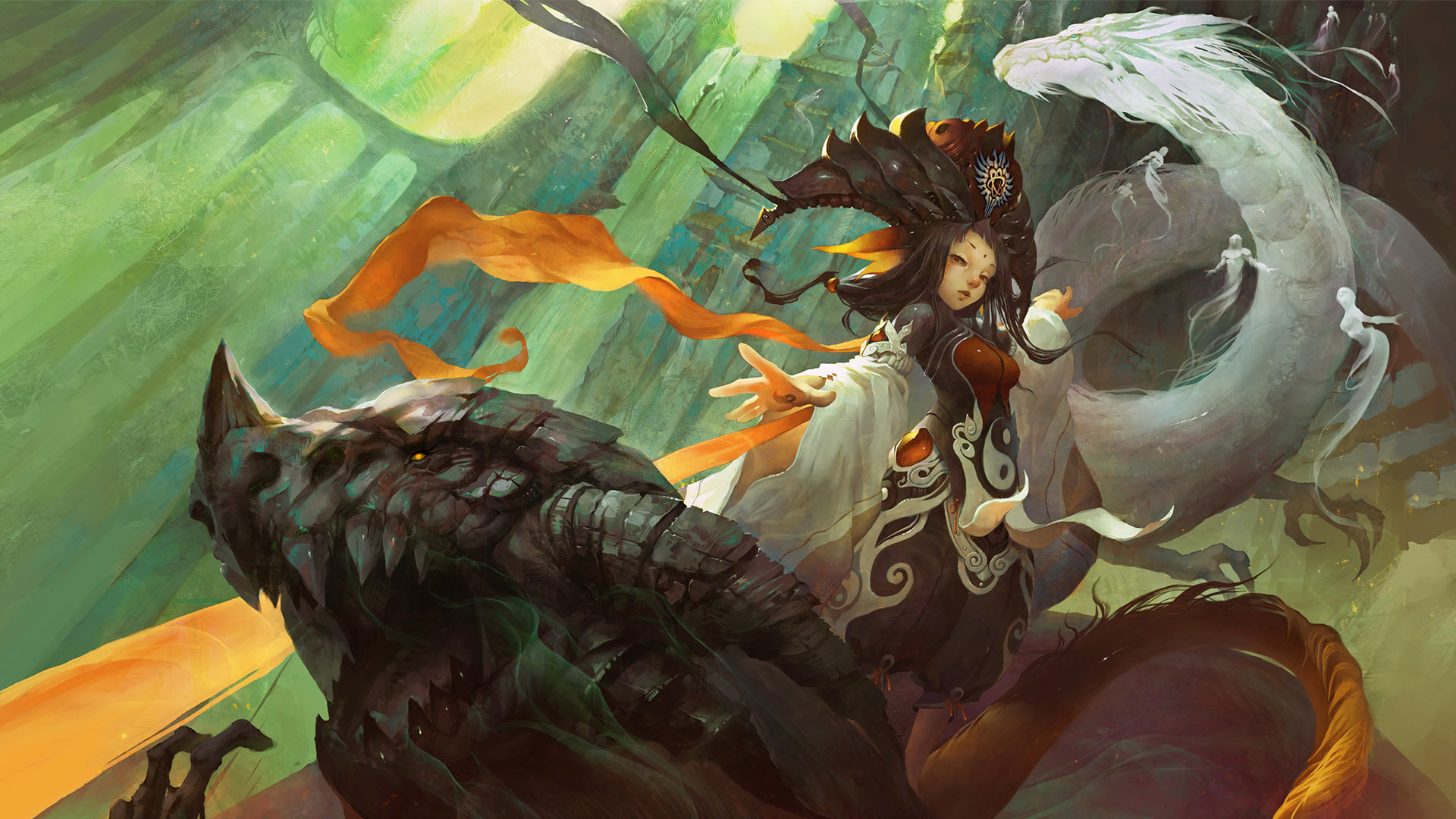 drawing, Dragon, Dragons, Girl, Art Wallpaper