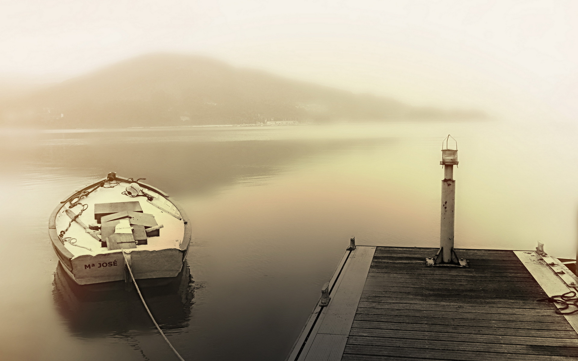 lake, Boat, Landscape, Mood Wallpaper