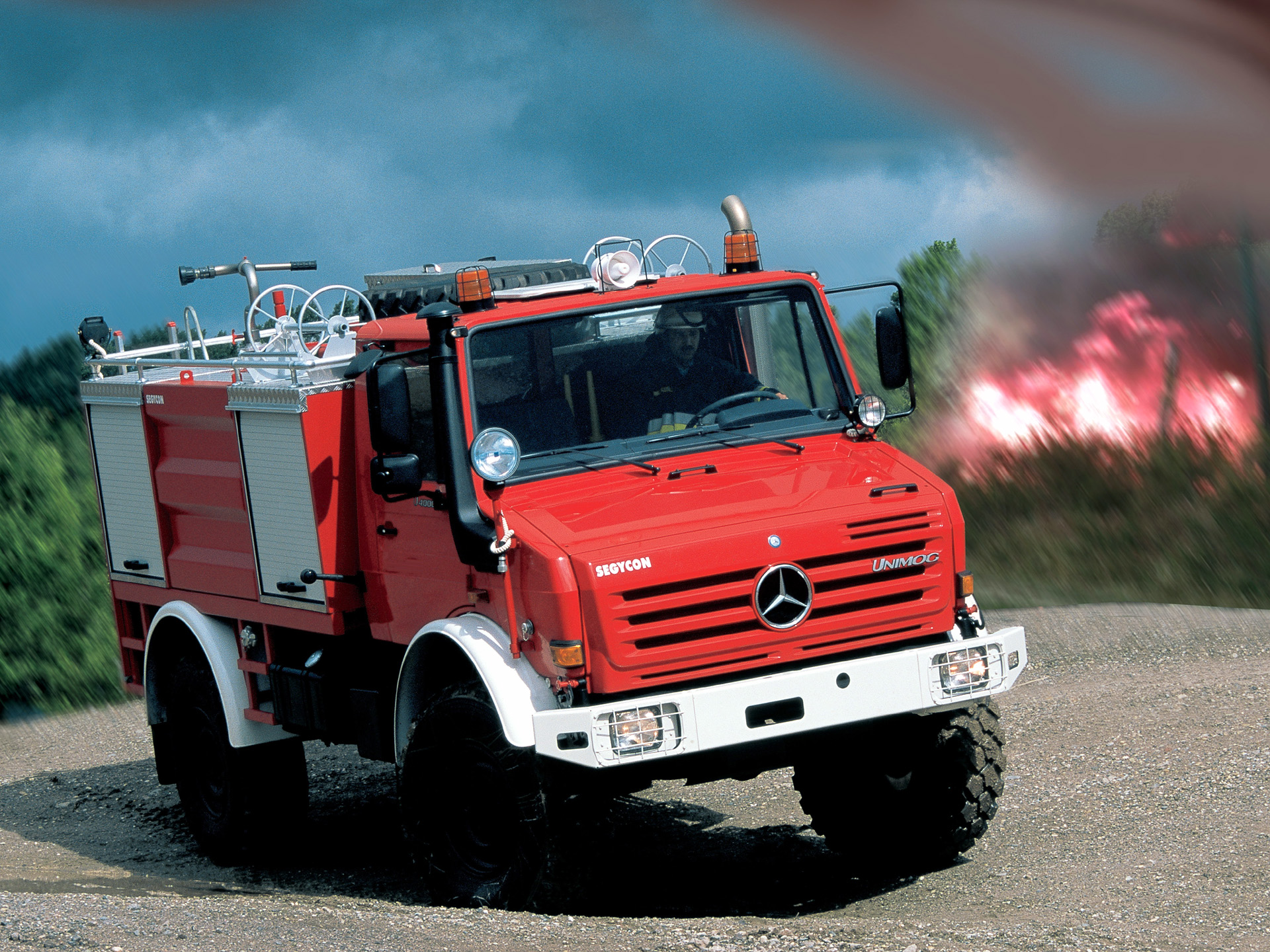 2000, Mercedes, Benz, Unimog, U4000, Feuerwehr, Firetruck Wallpaper