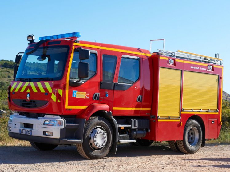 2006, Renault, Midlum, Crew, Cab, 4×2, Firetruck, Gd HD Wallpaper Desktop Background