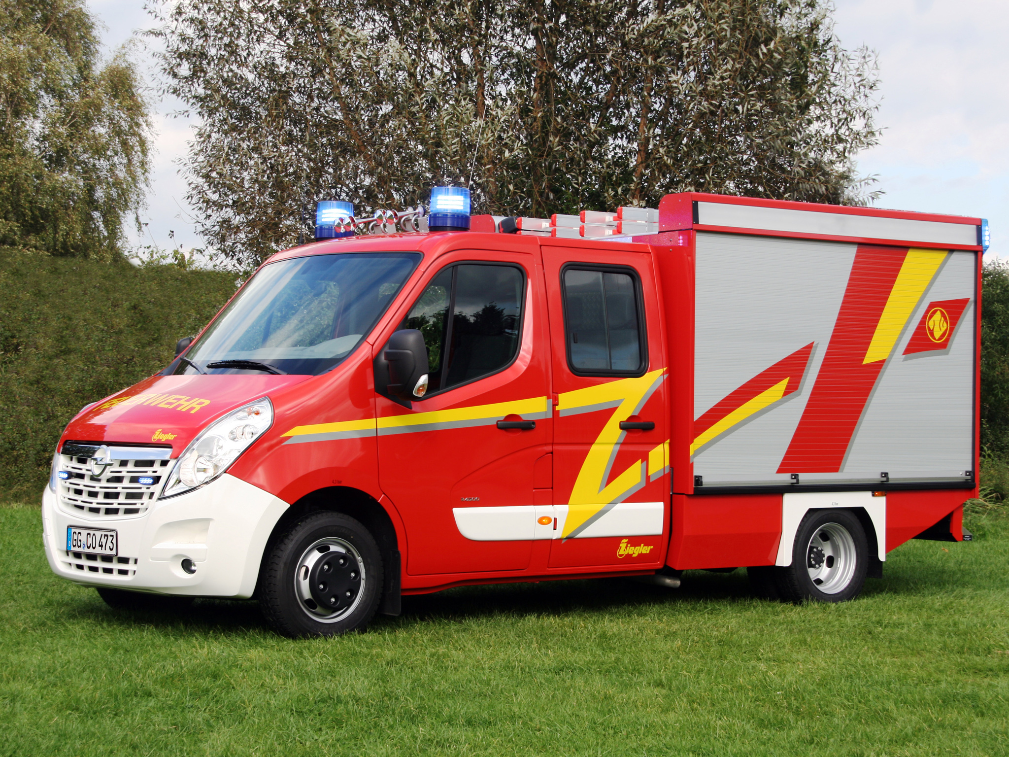 2010, Opel, Movano, Double, Cab, Feuerwehr, Firetruck Wallpaper