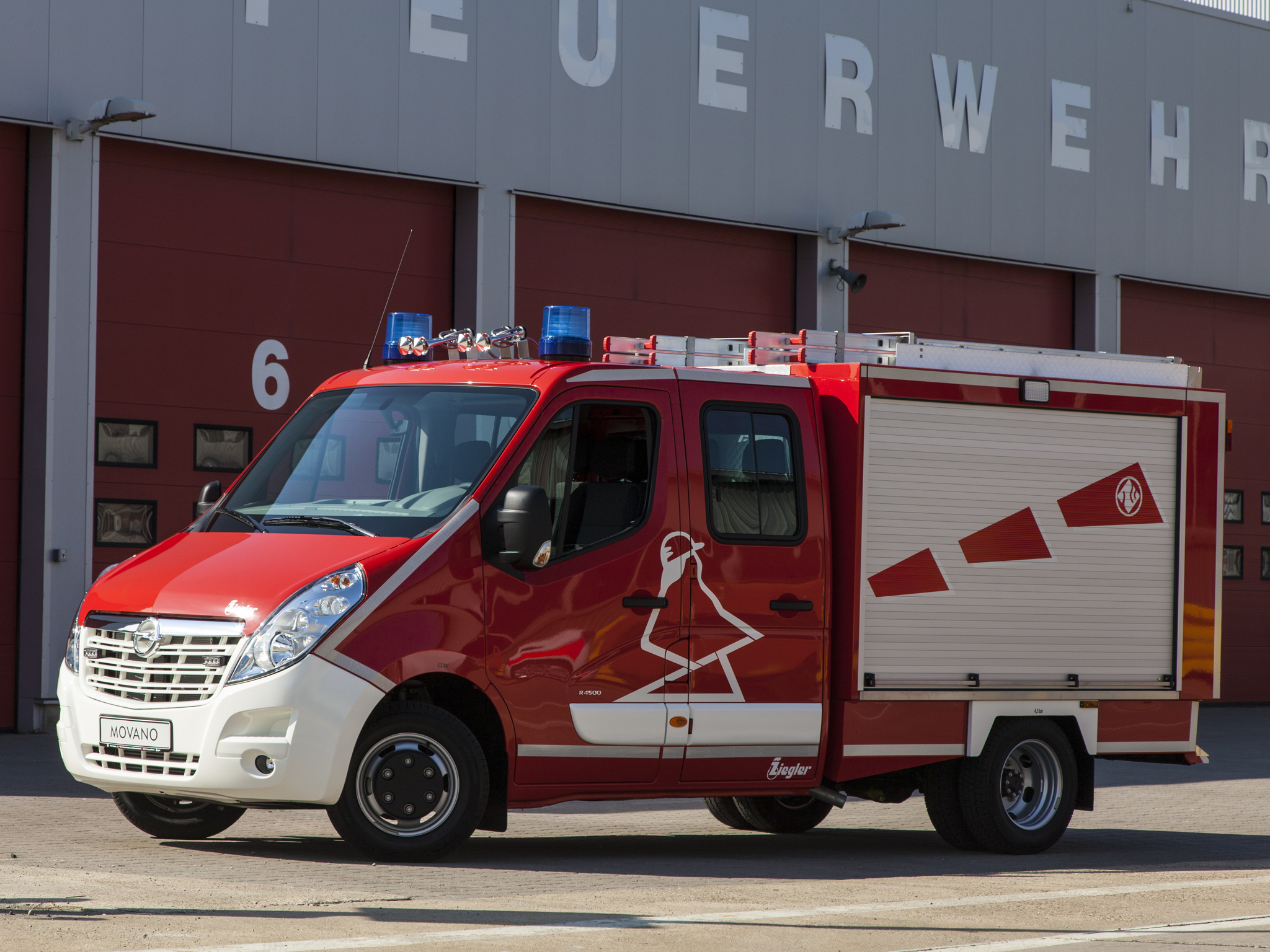 2010, Opel, Movano, Double, Cab, Feuerwehr, Firetruck Wallpaper