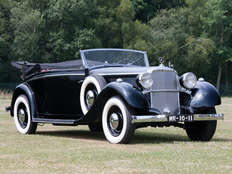 1934, Mercedes, Benz, 290, Cabriolet, B, W18, Luxury, Retro HD Wallpaper Desktop Background