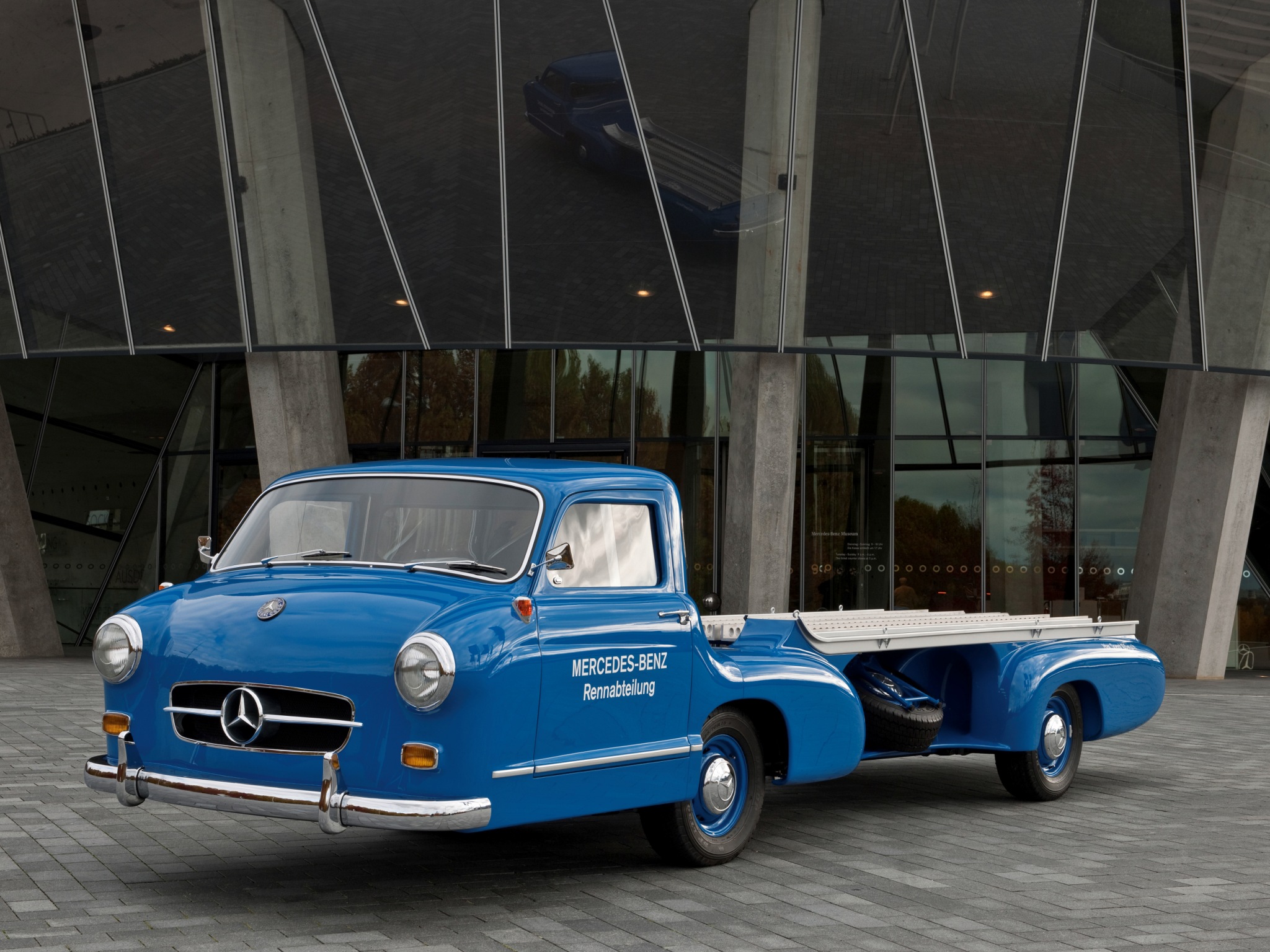 1954, Mercedes, Benz, Blue, Wonder, Transporter, Towtruck, Retro, Fs Wallpaper