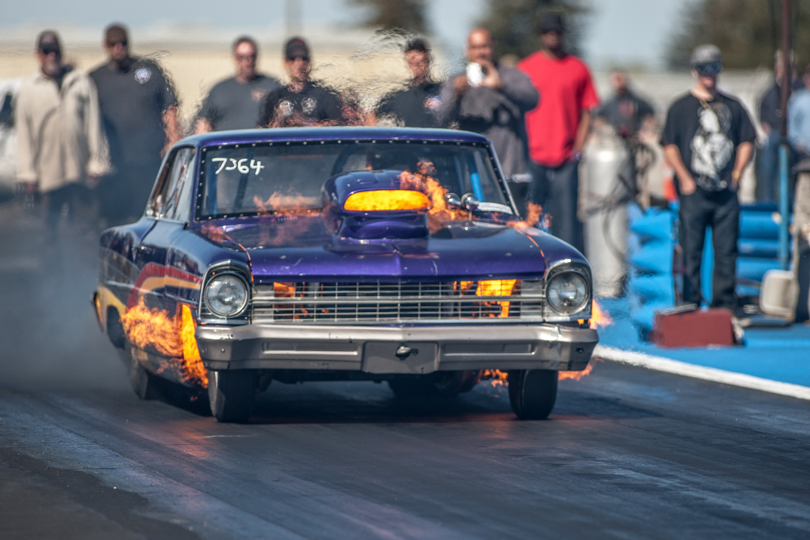 nhra, Drag, Racing, Race, Hot, Rod, Rods, Chevrolet, Nova, Fire Wallpaper