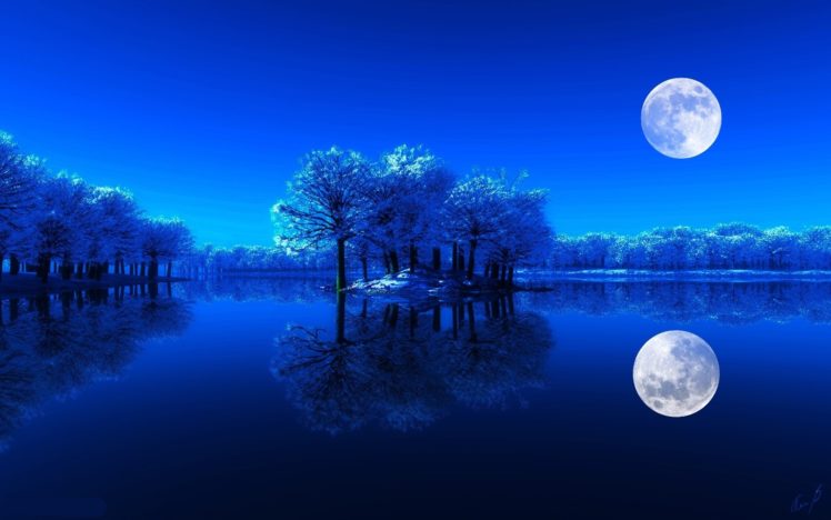 landscapes, Night, Luna HD Wallpaper Desktop Background