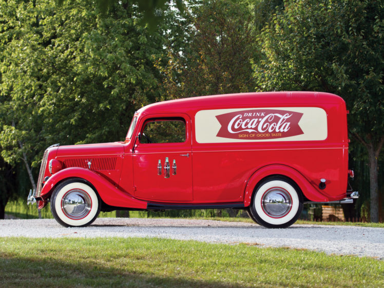 1937, Ford, V8, Panel, Delivery, 77 820, Retro, V 8, Drinks, Coca, Cola HD Wallpaper Desktop Background