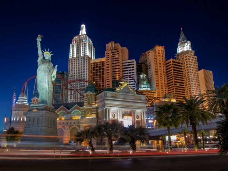 night, Las, Vegas, New, York, City HD Wallpaper Desktop Background