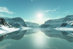 ice, Blue, Landscapes, Seasons, Artwork, Lakes, 3d, Icy