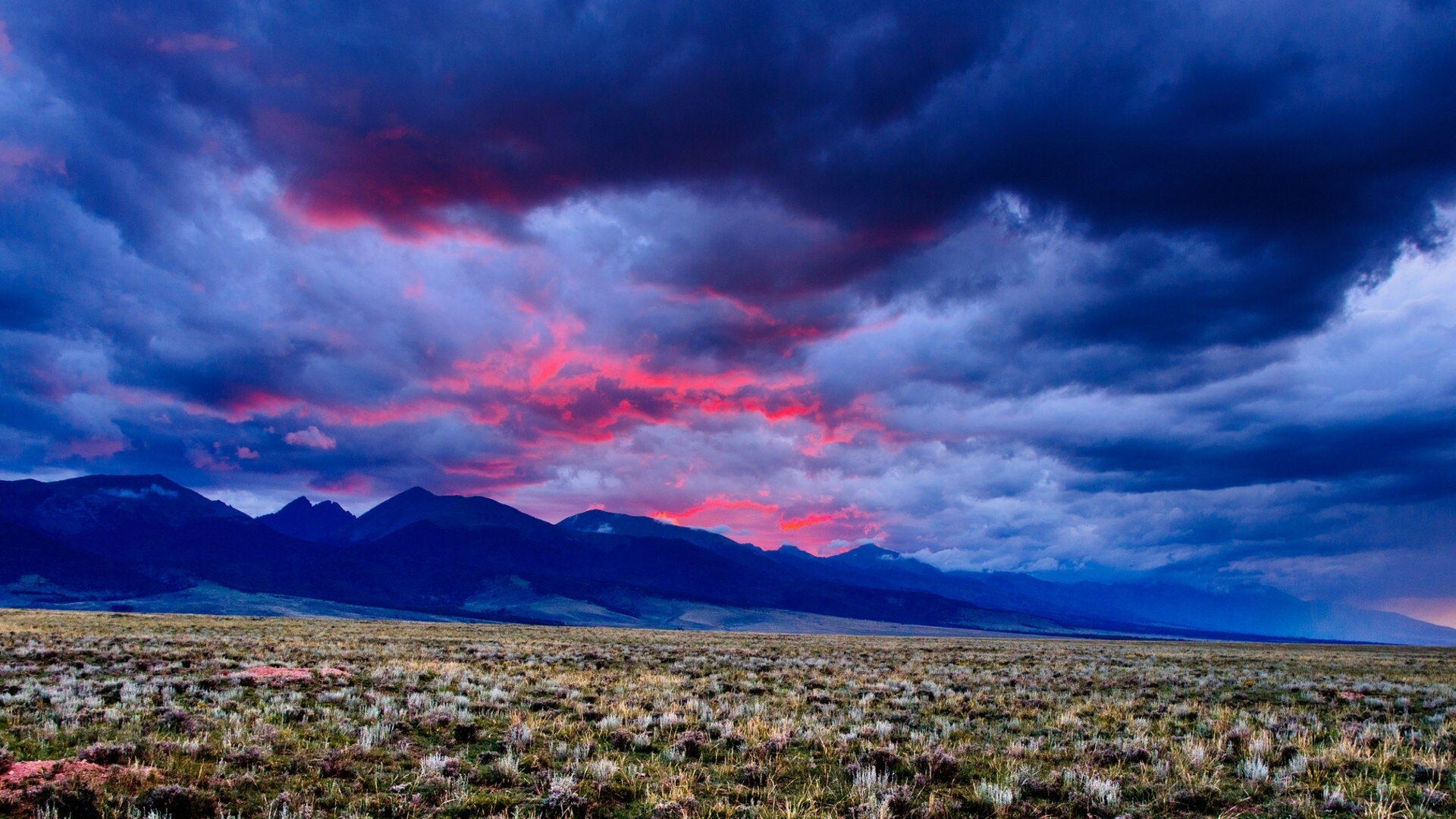 colorado, Mountains, Sunset, Clouds Wallpaper