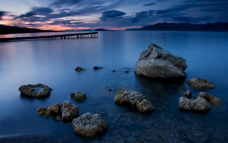 water, Landscapes, Rocks, Pier, Lakes, Hdr, Photography HD Wallpaper Desktop Background