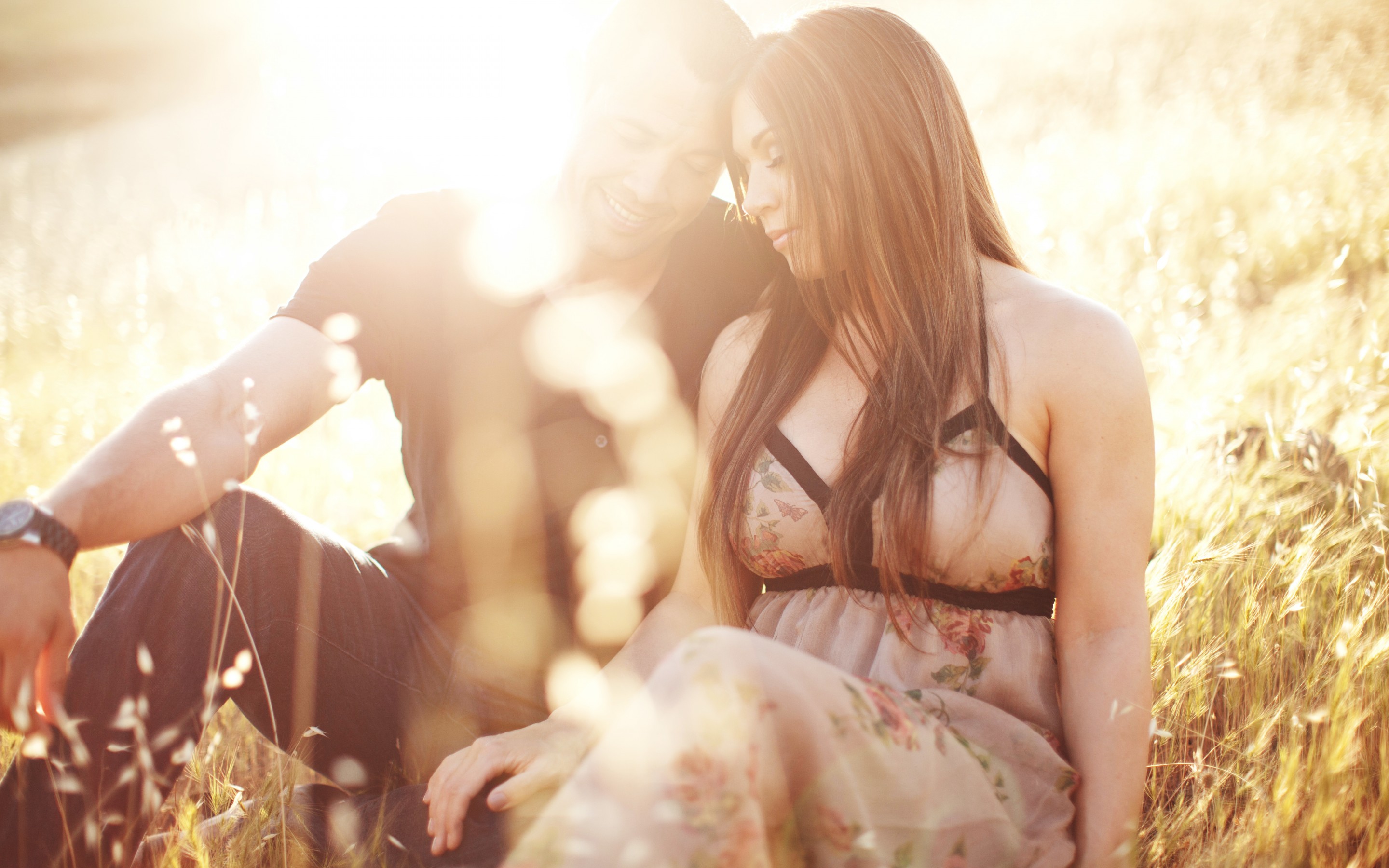 mood, Girl, Brunette, Dress, Man, Boy, Smile, Watch, Couple, Love Wallpaper