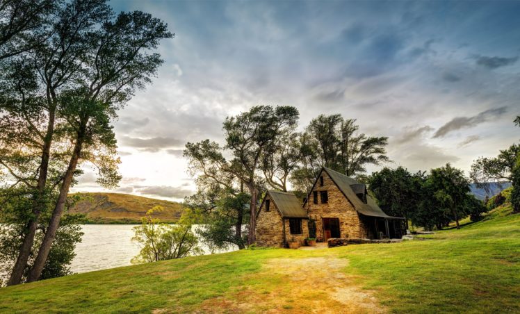 new, Zealand, House, Lake, Trees, Landscape HD Wallpaper Desktop Background
