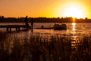 dock, Sunset, Sunlight, Lake, Boat, Mood