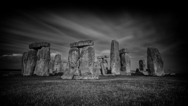stonehenge, Rocks, Stones, B w HD Wallpaper Desktop Background