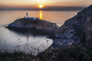 sunset, Coast, Ocean, Lighthouse