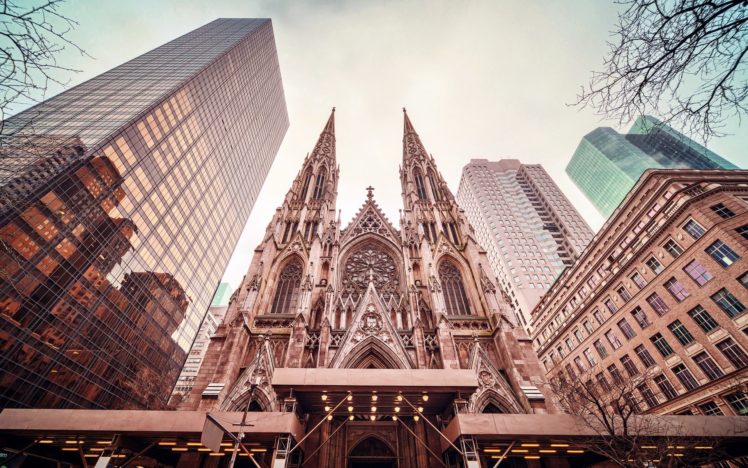 church, Cathedral, Buildings, Skyscrapers, New, York HD Wallpaper Desktop Background