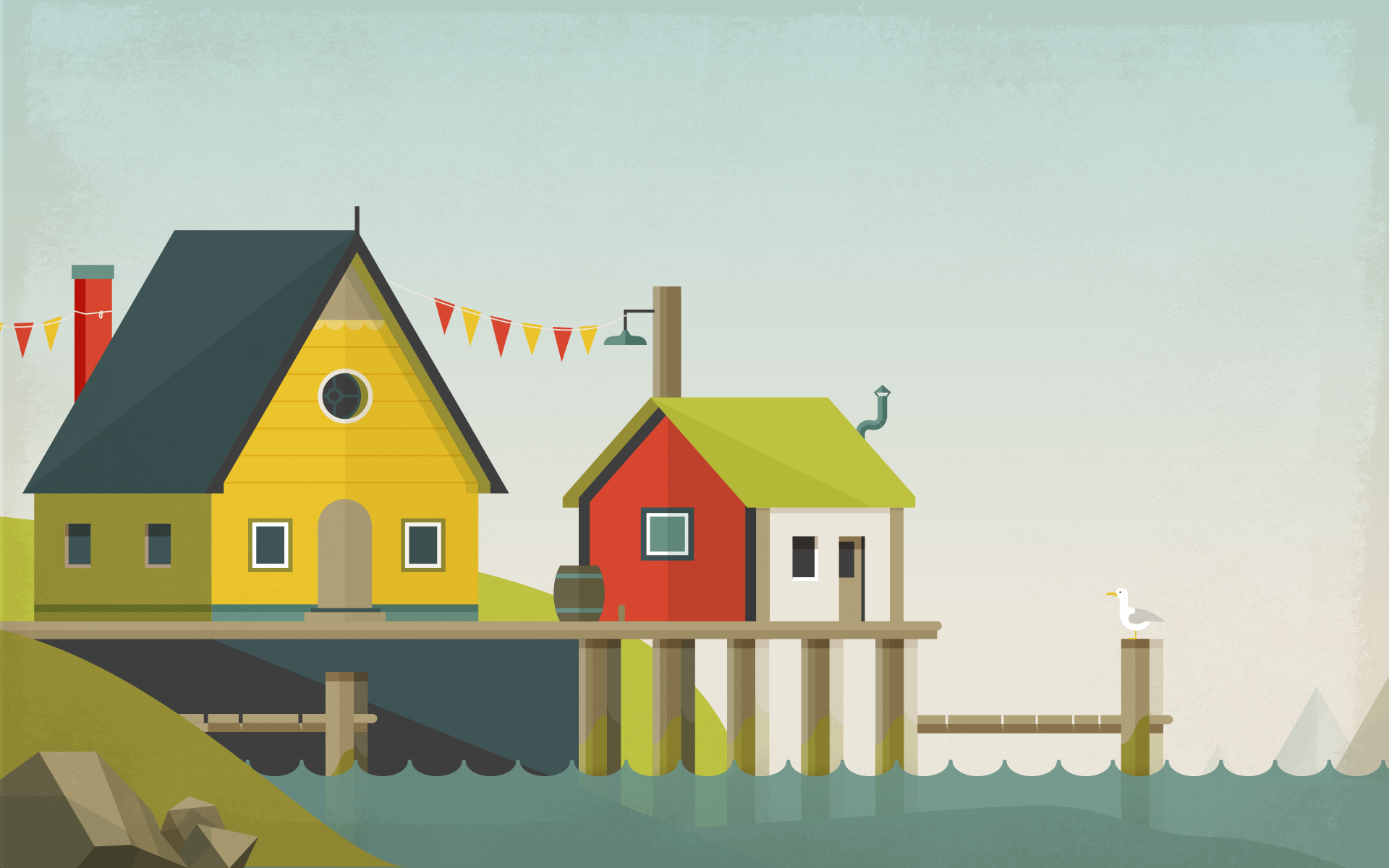 house, Dock Wallpaper