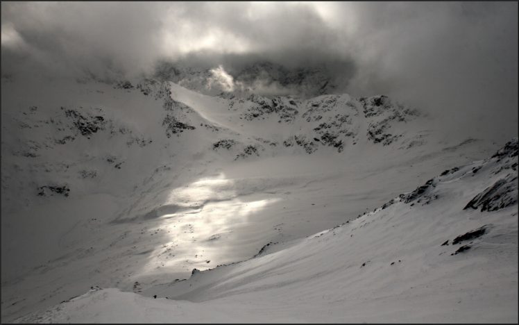 mountains, Clouds, Snow HD Wallpaper Desktop Background