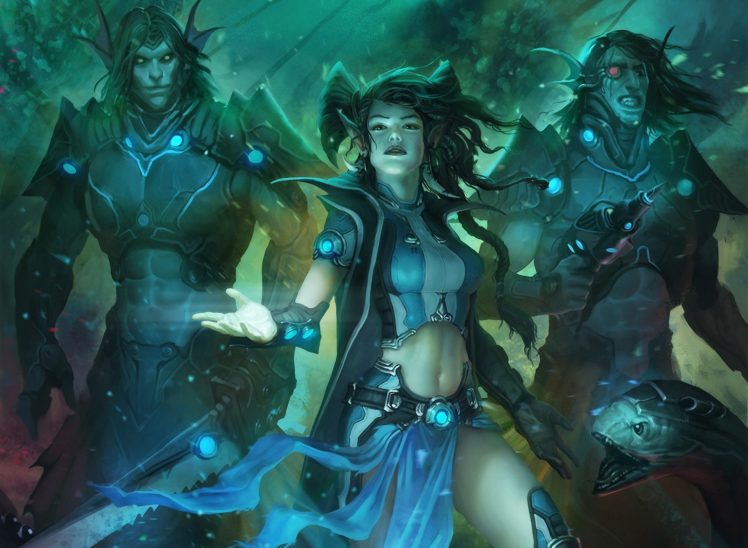 elves, Men, Warrior, Armor, Fantasy, Girls, Elf, Magic, Sci fi HD Wallpaper Desktop Background