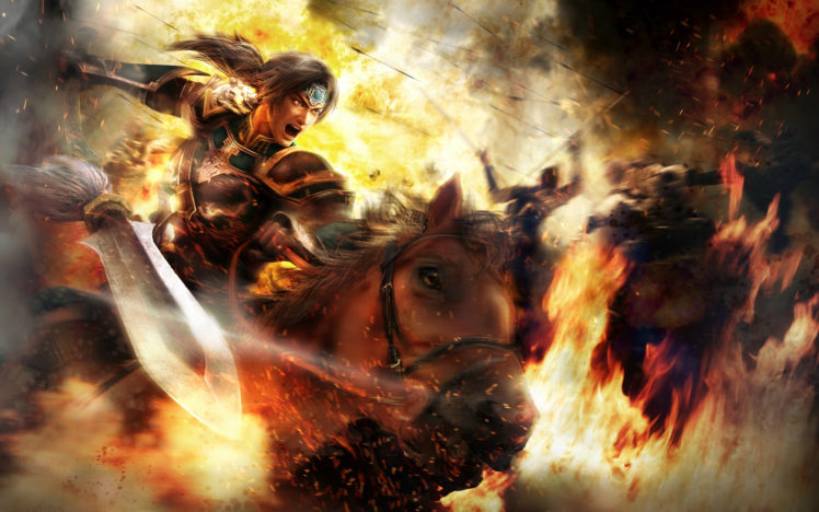 dynasty, Warriors, 8, Fantasy, Warrior, Horse, Fire, Warrior, Battle, Sword HD Wallpaper Desktop Background