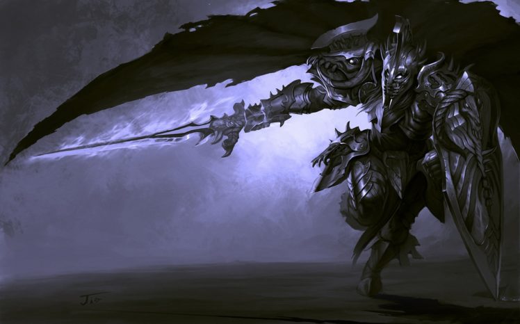 warrior, Sword, Armor, Shield, Magic HD Wallpaper Desktop Background
