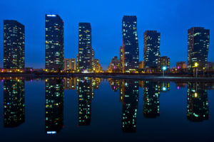 korea, Songdo, Incheon, Asia, City, Reflection