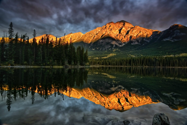 canada, Lake, Mountains, Reflection HD Wallpaper Desktop Background