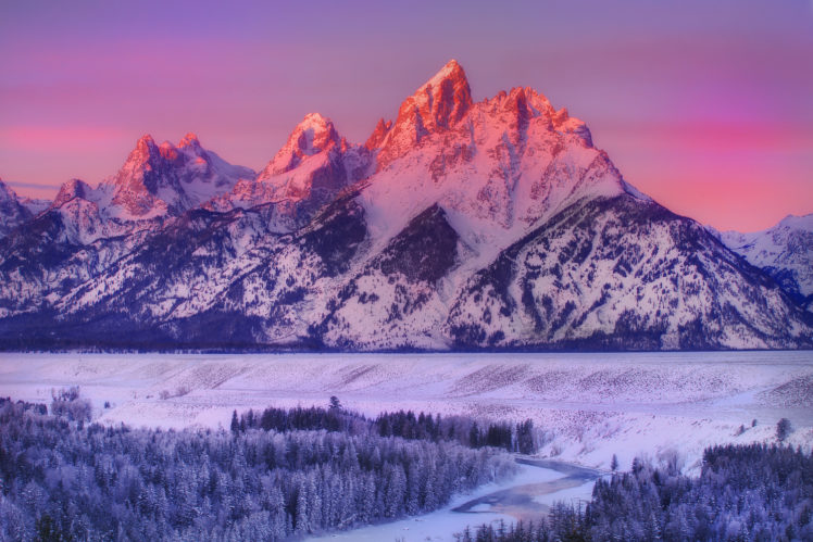 wyoming, Mountains, National, Park, Winter, Snow HD Wallpaper Desktop Background